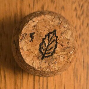 Brand New Hand Crafted Magnet Created from Champagne Cork Featuring Leaf